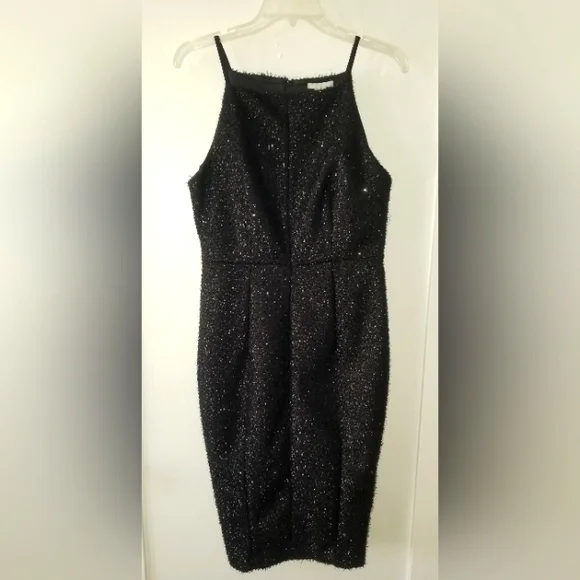 H&M Stunning Black & Silver Sparkly Apron Dress